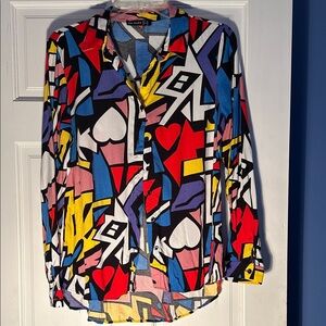 Colorful Geometric Button-Up Shirt